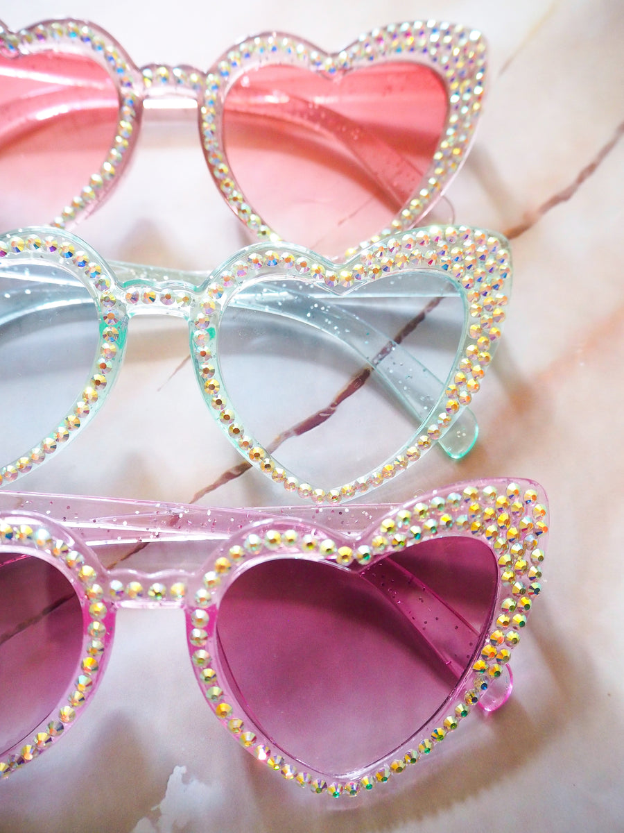 Sparkly Diamante Heart Sunglasses Suki Sabur