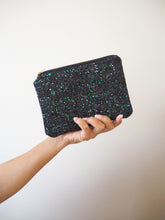 Black & Green Glitter Makeup Bag