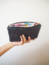 Black & Green Glitter Makeup Bag