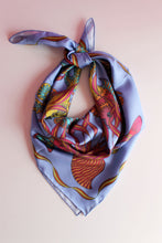 sky blue tropical fish silk scarf