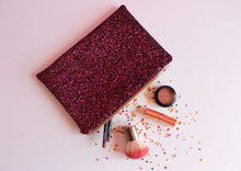 sparkly plum clutch bag