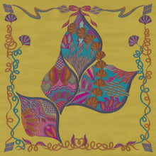 tropical pattern silk scarf