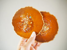 iridescent geode coaster set