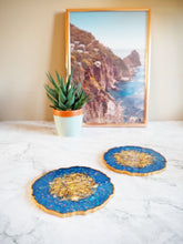 Royal Blue Geode Resin Coasters Set