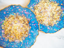 Handmade Resin Geode Coasters Royal Blue