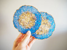 Agate Resin Coasters Dark Blue And Gold