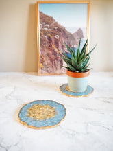 Dusty Blue Geode Resin Coaster Set - Dusty Blue Resin Coasters - Dusty Blue Geode Coasters - Dusty Blue Coaster Set - Blue Coasters For Home