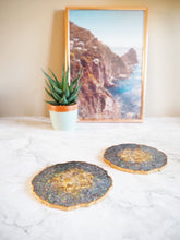 Sparkly Grey Geode Coasters Set