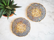 Grey & Gold Geode Resin Coasters