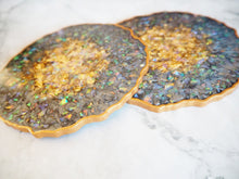 Sparkly Grey Resin Coaster Set