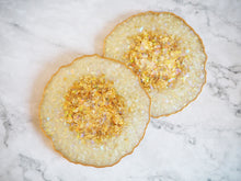 Geode Resin Coasters Set Pastel Yellow