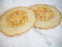 Handmade Agate Coasters In Pastel Yellow