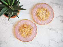 Blush Pink Geode Resin Coaster Set