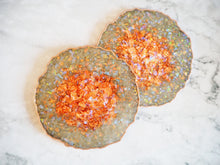 Olive Green Geode Resin Coasters Set