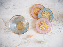 Blush Pink Geode Coaster Set
