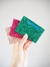 Emerald Green Glitter Oyster Card Holder