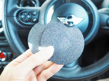 Steel Silver Rainbow Glitter Car Coasters