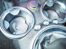 Steel Silver Rainbow Glitter Car Coasters