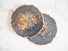 copper geode coaster set