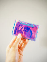 blue holographic card holder