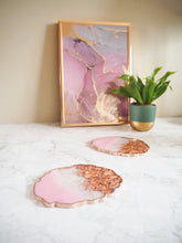 Rose Gold Iridescent Resin Coasters
