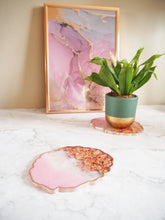 Rose Gold Iridescent Resin Coasters