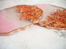 Rose Gold Iridescent Resin Coasters