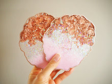 Rose Gold Iridescent Resin Coasters