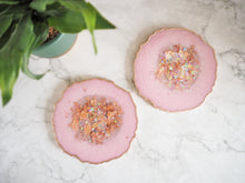 Blush Pink & Rose Gold Geode Resin Coasters - Rose Gold Resin Coaster Set - Blush Pink Geode Resin Coaster Set - New Home Gifts - Rose Gold Coaster Set