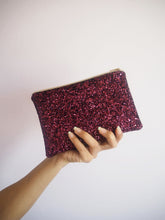 Plum Glitter Makeup Bag