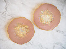pale peach geode resin coasters