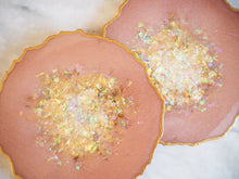 pale peach geode resin placemat set