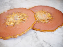 pale peach geode resin placemats