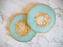 mint green geode coasters