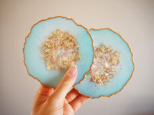 mint green geode placemat set