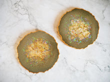 olive green geode coaster set