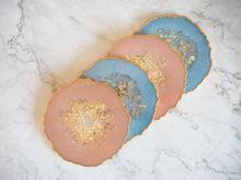 pastel geode coaster set