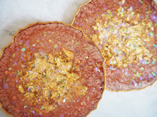 Gold Iridescent Geode Agate Coasters