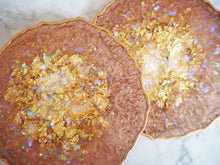 Biscuit Geode Resin Coasters Set - Iridescent Biscuit Resin Coaster Set - Handmade Geode Coasters Set - Biscuit Geode Resin Coasters Handmade - Epoxy Resin Iridescent Coasters