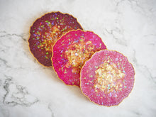 Fuchsia Geode Resin Coasters Set - Fuchsia Resin Coasters For Home - Fuchsia Pink Geode Coaster Set - Fuchsia Pink Home Decor UK - Handmade Geode Coaster Set For Home