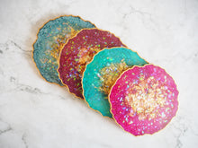 Jade Green Resin Geode Coaster Set - Jade Green Geode Placemat Set - Jade Green Resin Coasters - Jade Green Handmade Coaster Set - Handmade Jade Green Resin Coasters