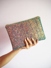 Purple Rainbow Glitter Clutch Bag - Sparkly Purple Clutch Bag - Iridescent Purple Glitter Evening Bag - Iridescent Glitter Wedding Bag - Sparkly Purple Handmade Clutch Bag