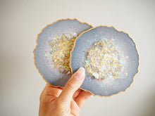 Grey Gold Geode Coasters Handmade