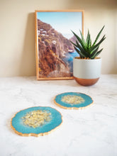 Teal Geode Coaster Set