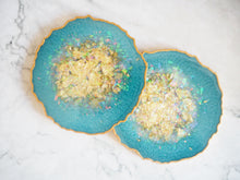 Teal Geode Resin Coasters