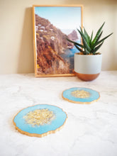 Sky Blue Geode Coaster Set