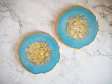 Sky Blue Geode Resin Coaster Set