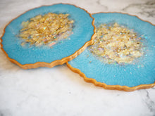 Sky Blue Geode Resin Coasters