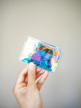 purple vinyl sequin wallet