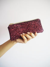 Glitter Sunglasses Case In Plum - Plum Glitter Sunglasses Case - Sparkly Plum Glasses Case